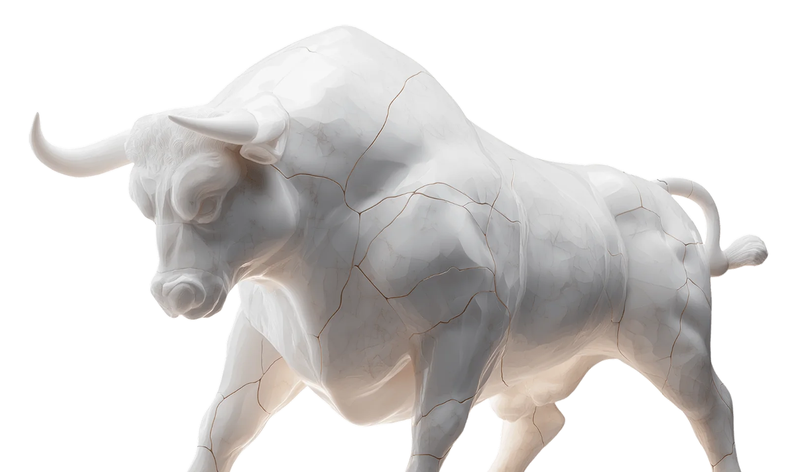 3D bull sculpture symbolizing Web3 market growth