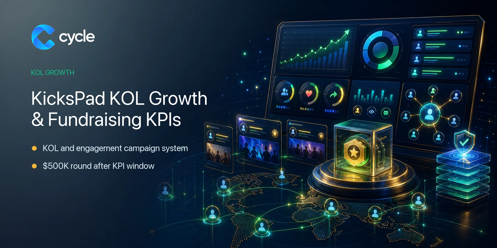 KicksPad KOL Growth and Fundraising KPIs case study cover by CYCLE
