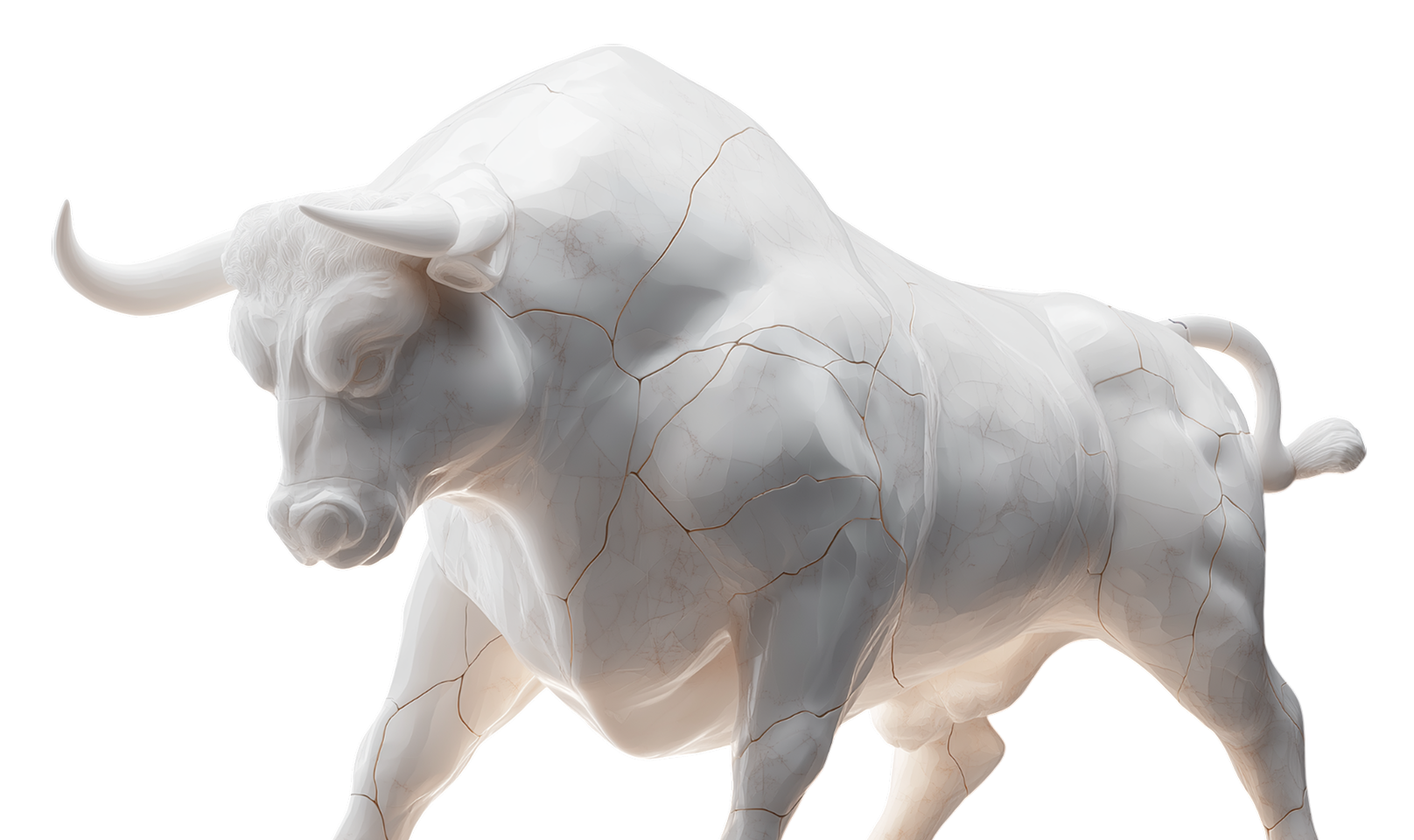 3D bull sculpture symbolizing Web3 market growth