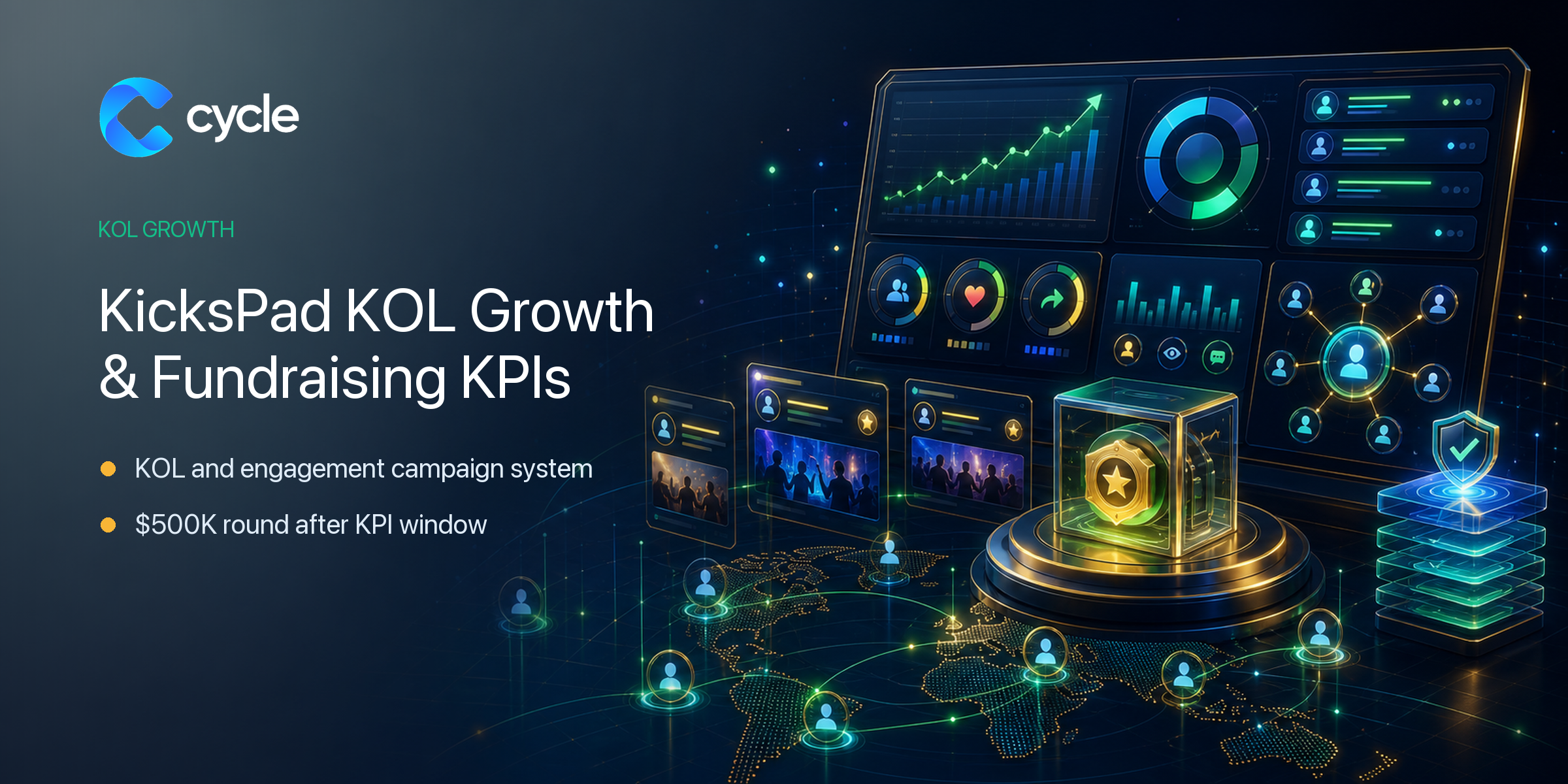KicksPad KOL Growth and Fundraising KPIs case study cover by CYCLE
